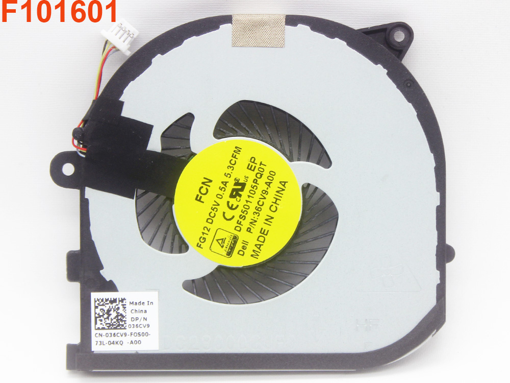 036cv9 0rvtxy Fan For Dell Xps 15 9550 9560 Precision 5510 5520 P56f001